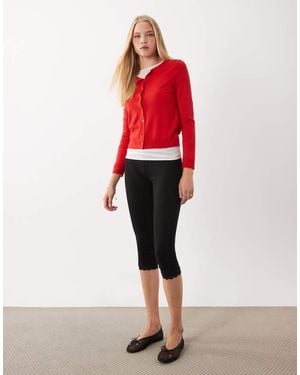 ASOS Leggings Capri Con Bordo - Rosso