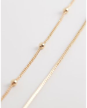 ASOS Multi-Row Belly Chain With Dot-Dash Detail - Natural