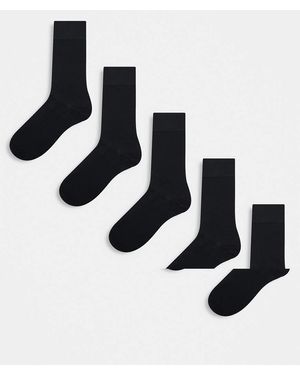 New Look Multi-Pack Ribbed Socks - Black