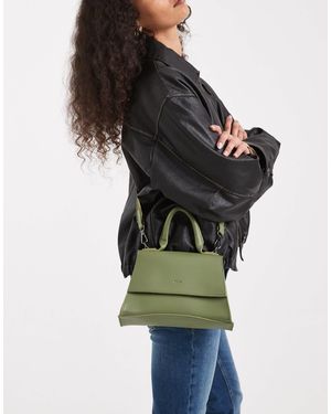 PASQ Mini Curved Bottom Grab Bag With Cross Body Strap - Green