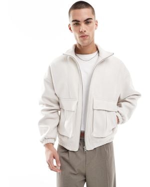 Bershka Harrington Tailored Jacket - White