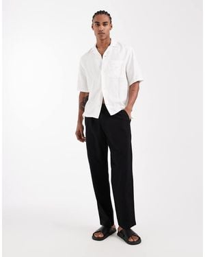 Hollister Cotton Linen Blend Loose Fit Trousers - White