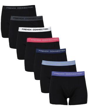 French Connection Pack Of 7 Cotton Boxers - Black