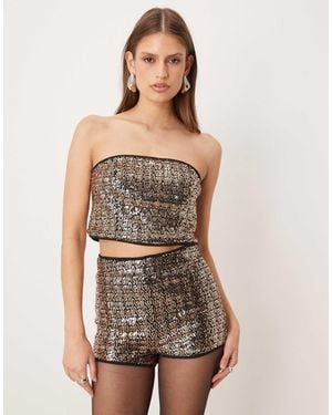 ASOS Tailored Sequin Bandeau Top Co-Ord - Metallic