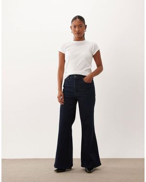 Good American Petite Palazzo high-waist-flared-jeans - Weiß