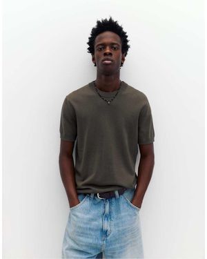 Pull&Bear Maglione A Maniche Corte Talpa - Marrone