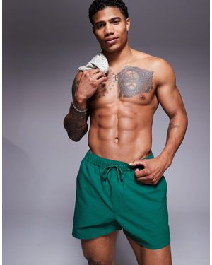 ASOS Seersucker Swim Shorts - Green