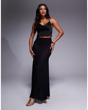 ASOS Godet Semi Sheer Maxi Skirt - Blue