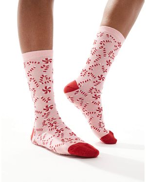Accessorize – weihnachten – witzige socken - Pink