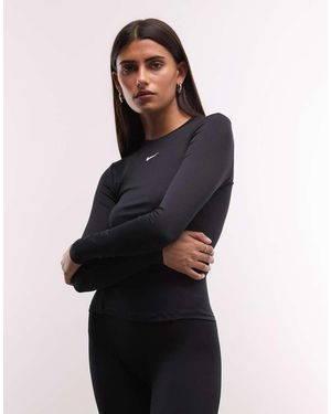 Nike One Dri-fit Fitted Long Sleeve Top - Black