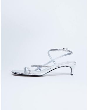 TOPSHOP Autumn Minimal Mid Heel Sandal - White