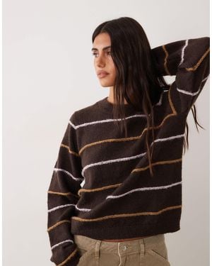 Jdy Pull en maille à rayures texturées - Noir