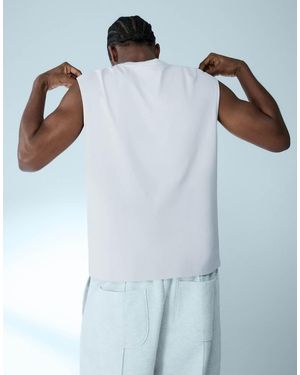 Bershka Basic Sleeveless T-shirt - Blue