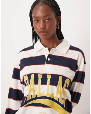 ASOS Oversized Rugby Polo Top With Dallas Graphic - Multicolour