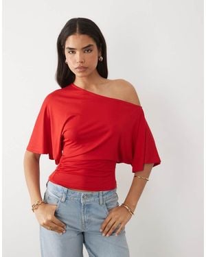 ASOS Top Con Escote Bardot - Rojo