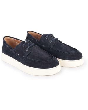 OFF THE HOOK Daly Suede Leather Casual Boat Shoes - Blue