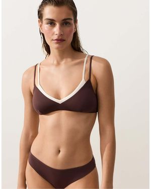 Oysho Top Bikini A Doppio Effetto - Nero