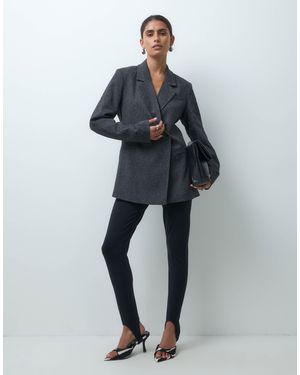 Object Premium blazer mit taillendetail - Blau