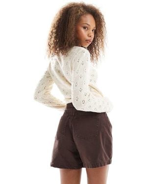 ASOS Denim Longline A Line Short - Brown