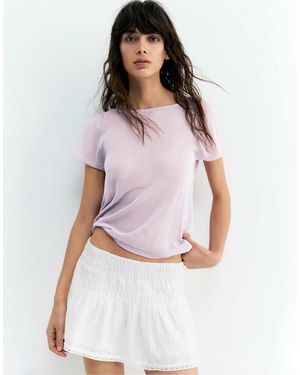 Pull&Bear – kurzärmliger pullover - Weiß