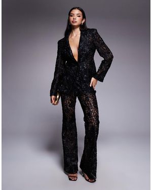 ASOS – elegante schlaghose aus spitze - Blau