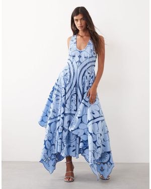 blue midtown dress code Rosella Satin Strapless Maxi Dress - Cyan Blue