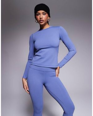 ASOS 4505 Ski & Snow Asos 4505 Ski Thermal Fleece Back Base Layer Long Sleeve With Sweat Wicking - Blue