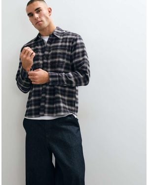 Hollister Long Sleeve Brushed Flanned Shirt - Blue