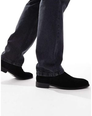 ASOS Botines Chelsea Negros De Ante De - Azul