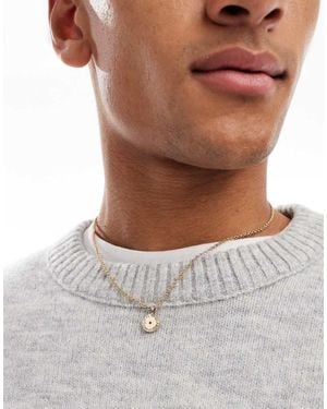 Classics 77 Coin And Stone Pendant Necklace - Grey