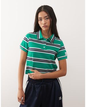 Collusion Stripe Shrunken Polo - Green