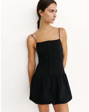 Pull&Bear Short Corsetry-inspired Strappy Dress - Black
