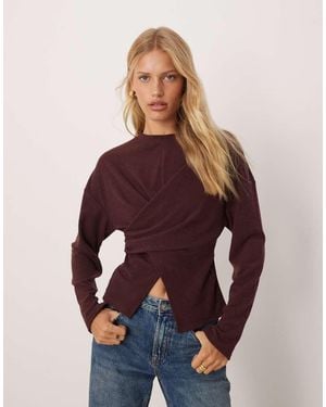 ASOS Textured Wrap Detail Long Sleeve - Blue