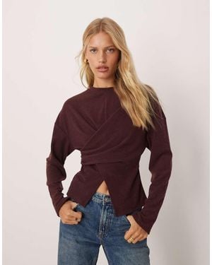 ASOS Textured Wrap Detail Long Sleeve - Blue