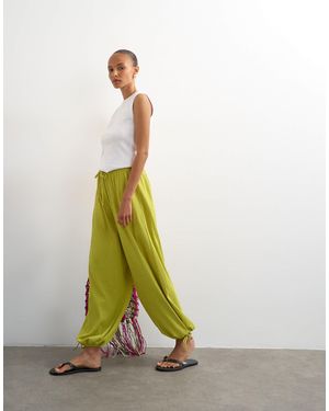 TOPSHOP Plisse Balloon Trouser - White