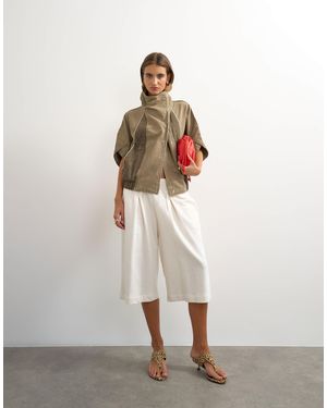 TOPSHOP Sportoberteil mit stehkragen und angedeuteten ärmeln - Weiß
