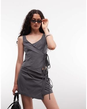 Weekday Wrap Mini Skirt Co-ord - Grey