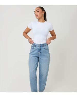 Threadbare Petite Barrel Leg Jeans - Blue