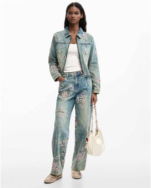 Desigual Floral Jeans - Blue