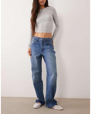 Abercrombie & Fitch Curve Love 90s Relaxed Straight Leg Jeans - Blue
