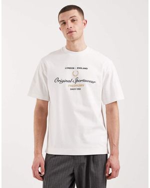 Fred Perry Sports Original Graphic Logo T-Shirt - White