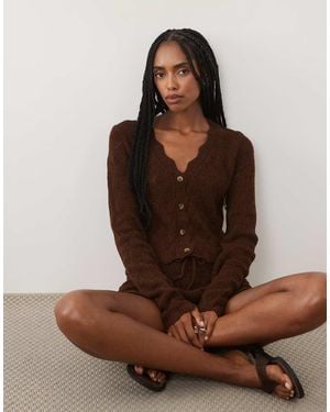 Miss Selfridge Gebreid Gehaakt Vest Met V-Hals Co-Ord - Bruin