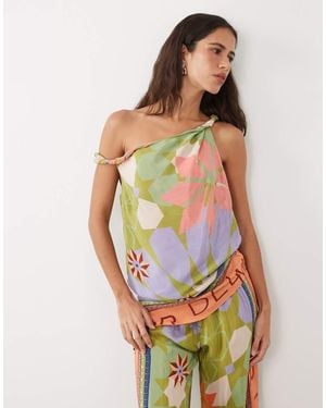 River Island 'Del Maar' Printed Placement Top Co-Ord - Green