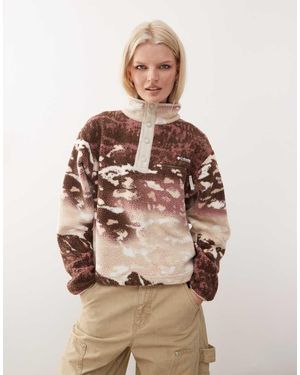 Columbia Helvetia Ii Printed Cropped Half Snap Fleece - Natural