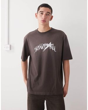 Weekday Relaxed Fit T-shirt Graphic Print - Grey