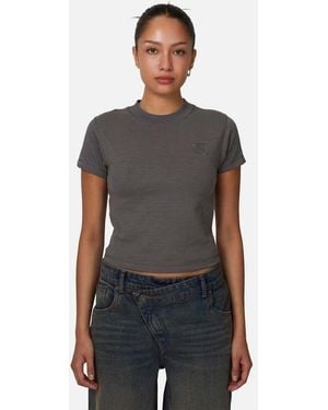 Good For Nothing Emblem Baby Tee - Grey