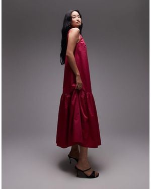 & Other Stories Maxi Dress With Drop Waist And Low Back - Red