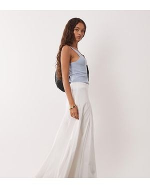 ASOS Asos Design Petite Cotton Godet Maxi Skirt - White