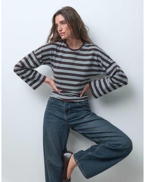 Pieces Long Sleeve T-shirt - Blue