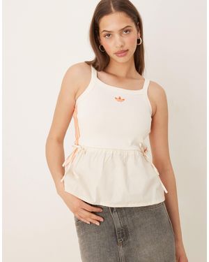 adidas Originals – tanktop aus häkelware - Weiß